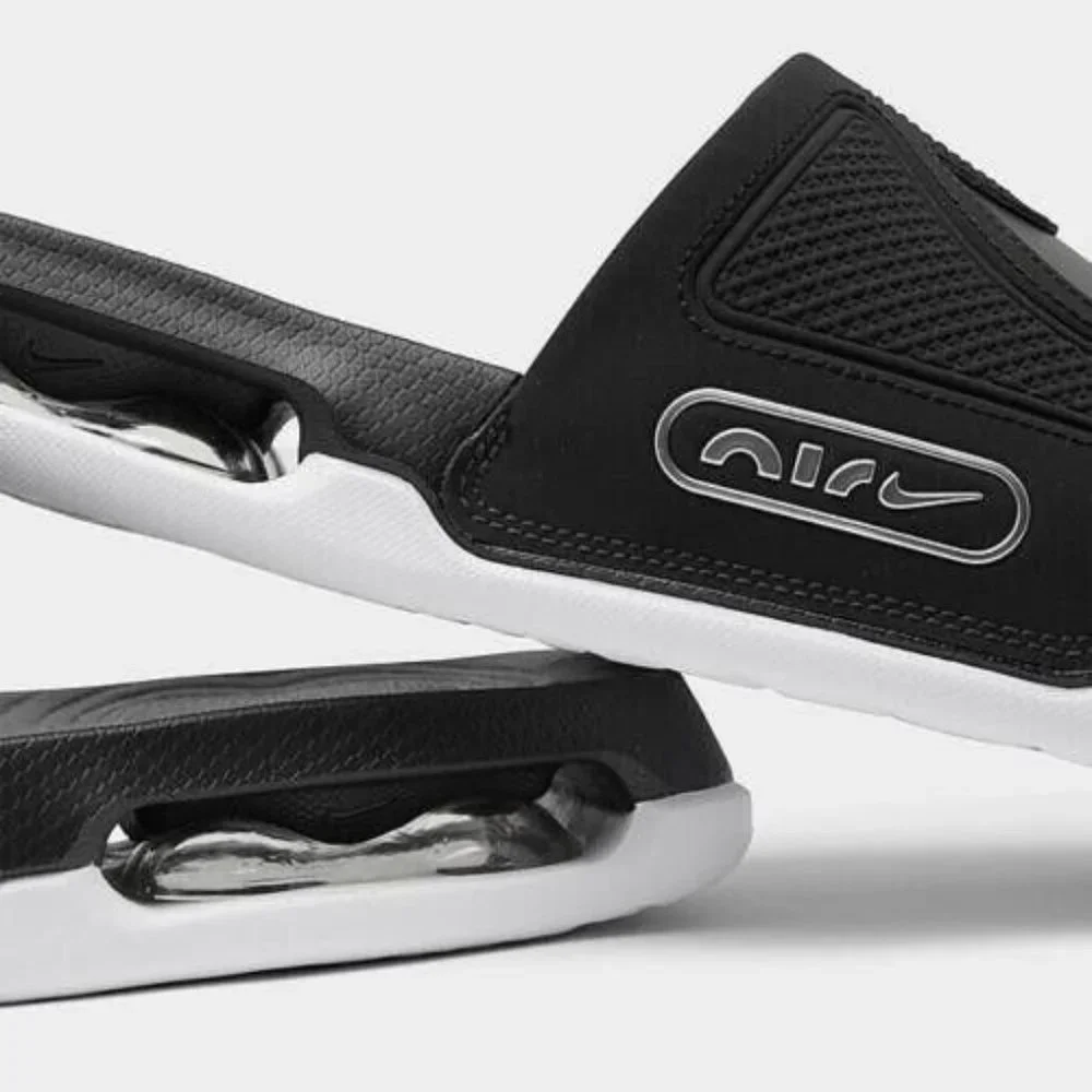 Nike Air Max Cirro Slides Black DC1460-004 Metallic Silver Sizes Men's 8 Wmns 9 - Picture 3 of 8